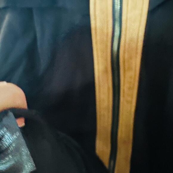 TOCCIN Black & Tan Faux Suede Stretch Hourglass Sheath Mini Dress Size 10 - Picture 10 of 10